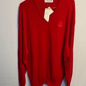 Izod Men's Bold Red V-Neck Sweater nwt